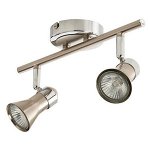 Plafonnier 2 spots gu10 métal chromé aphroditus