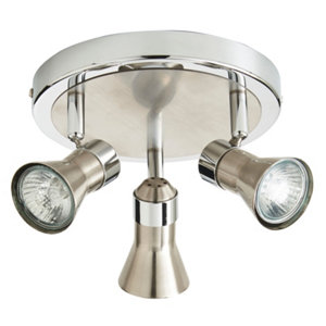 Plafonnier 3 spots gu10 métal chromé aphroditus