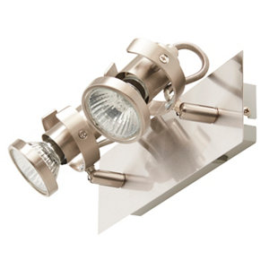 Plafonnier 2 spots métal nikel "Arachnee"   H. 28  x  L. 7 cm