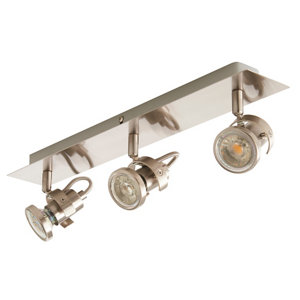 Plafonnier 3 spots métal nikel "Arachnee"  H. 46  x  L. 7 cm