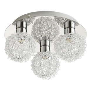 Plafonnier 3 spots métal chromé "Phaidros" H. 13,5 x Ø 25 cm