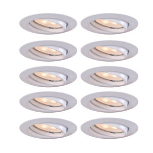 Lot de 10 spots GU10 orientables - Blanc - DLRA200W10