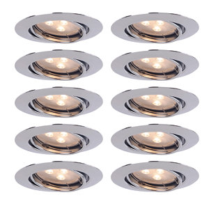 Lot de 10 spots orientables IP20 - Chromé
