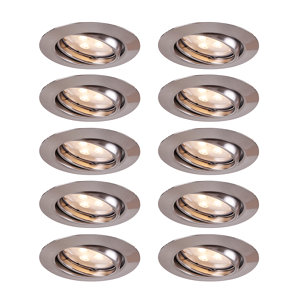 Lot de 10 spots GU10 orientables - Alu brossé