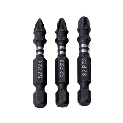 Embout de vissage torsion impact PZ123 50mm Erbauer 3 pièces - vue 1
