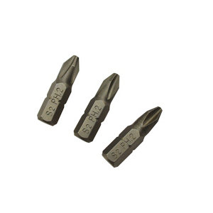 3 embouts de vissage en acier PH2 25 mm