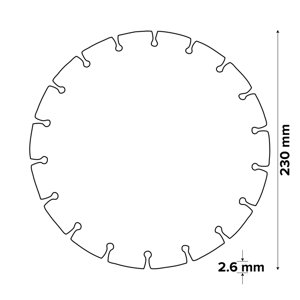 Disque diamant discontinu - 230 x 22,2 mm