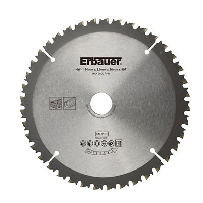 Lame Scie Circulaire Tct Ø160 X20/16 Moyenne - 40 Dents