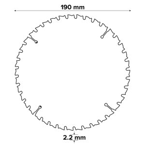 Lame scie circulaire TCT Ø190 x30/20/16 Moyenne - 40 dents