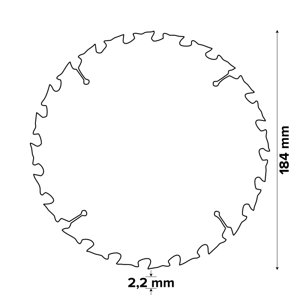 Lame de scie circulaire pour bois - Ø 184 mm x 30/20/16 grossière 24D TCT