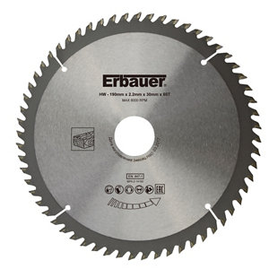 Lame de scie circulaire pour bois - Ø 190 mm x 30/20/16 fine 60D TCT