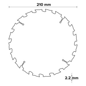 Lame de scie circulaire pour bois - Ø 210 mm x 30/25/20/16 grossière 20D TCT