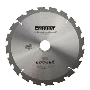 Lame de scie circulaire pour bois - Ø 235 mm x 30/20 grossière 20D TCT