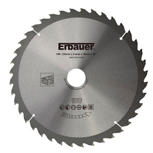 Lame de scie circulaire pour bois ø235 mm x30/20 moyenne 40d tct