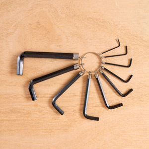 Jeu de 10 clés 6 pans en acier au carbone