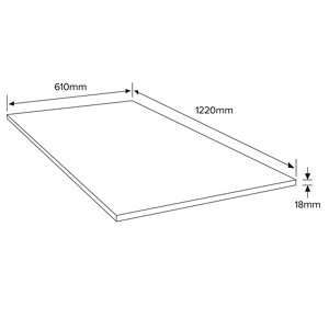 Panneau bois MDF 1 220 x 610 mm - Ép. 18 mm