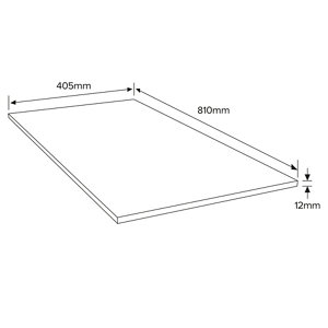Panneau bois MDF 810 x 405 mm - Ép. 12 mm