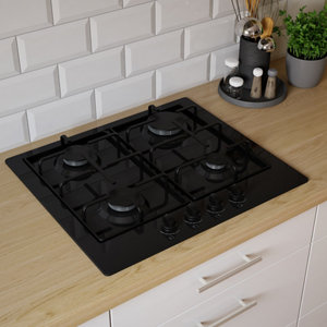 Plaque de cuisson gaz à 4 zones - L. 56 x P. 49 cm