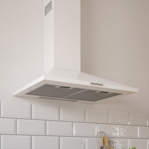 Hotte cheminée pour cuisine - Blanc - 60 cm
