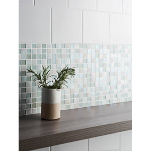 Carrelage mural "Leccia" blanc - l. 15 x L. 15 cm