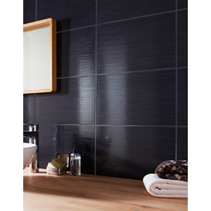 Carrelage mural "Salerna" noir - l. 25 x L. 40 cm