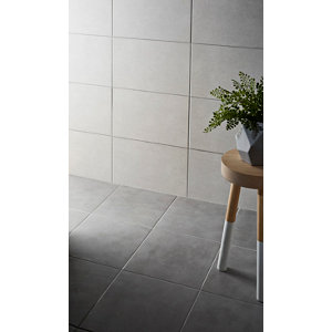 Carrelage mural "Cimenti" gris clair - l. 25 x L. 40 cm