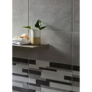 Décor mural "Cimenti" gris - l. 25 x L. 40 cm