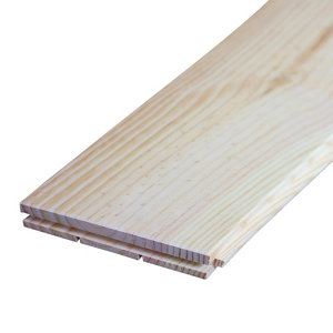 Plancher en pin maritime noueux - L. 2 m x l. 14 cm x Ép. 21 mm