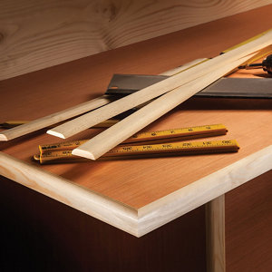 1/2 rond en pin - L. 240 x l. 1,4 x Ép. 0,6 cm