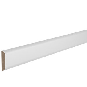 Chant plat en MDF satin blanc 2 arrondis 2,40 m - l. 30 x Ép. 6 mm