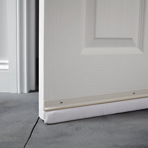 Bas de porte sol irrégulier blanc à visser - L. 93 cm