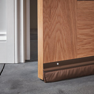 Bas de porte sol irrégulier marron à visser - L. 93 cm