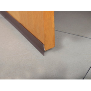 Bas de porte en PVC marron à visser - L. 95 cm x Ép. 25 mm