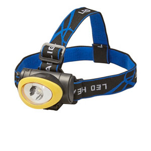Torche frontale LED noir et bleu - 80 lm