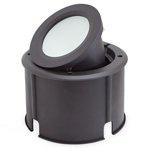 Spot terrasse rond alu brossé "dodson"