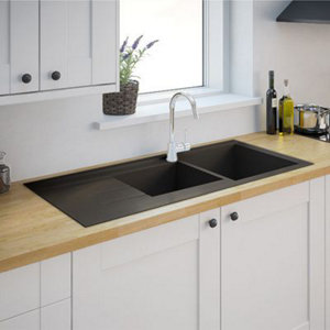 Évier résine noire "ising" - 2 cuves