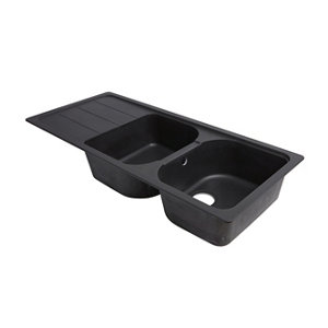 Évier quartz noir "arber" - 2 cuves