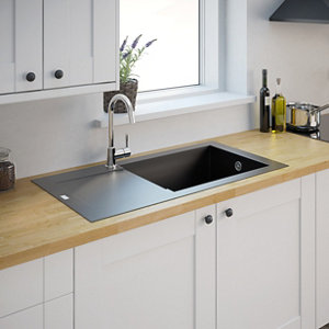 Évier résine noire "Lavoisier" - 1 cuve