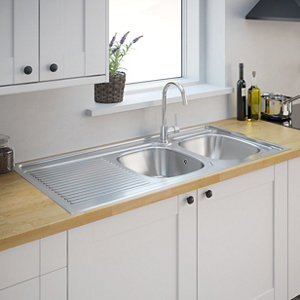 Évier de cuisine inox "MAYR" - 2 cuves