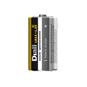 Lot de 2 piles alcalines C/LR14 avec une puissance de 1,5 V