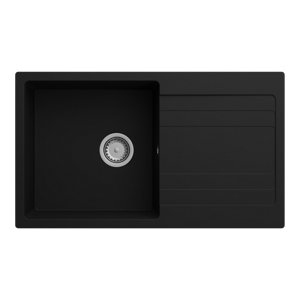 Lot évier en composite de quartz + mitigeur "Lorentz" - Dim. : L. 86 x l. 50 x P. 21 cm