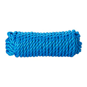 Corde torsadée PP - 15 m x 12 mm - Bleu