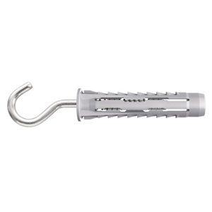 4 chevilles nylon univ 6 x 30 + crochet en S