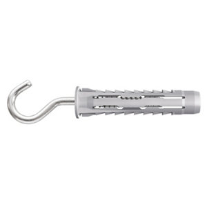 Lot de 2 chevilles nylon univ. 8 x 40 mm avec crochet en S