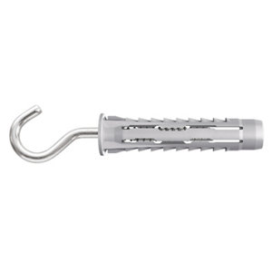 2 chevilles nylon universelles - 10 x 50 + crochet en S