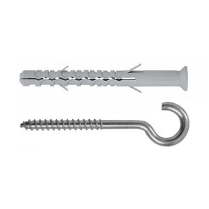 2 chevilles nylon + crochets S 10 x 100