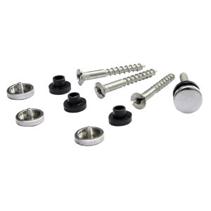 Set de 4 fixations miroir avec vis tête plate 8 x 32 mm