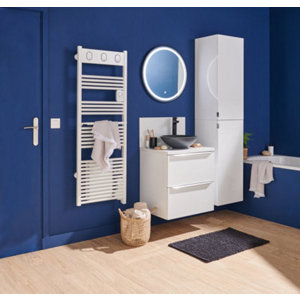 Meuble sous vasque à suspendre blanc "Imandra" L.60 x H.60 x P.45 cm