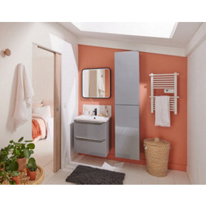 Meuble sous vasque à suspendre gris Imandra L.60 x H.60 x P.45 cm