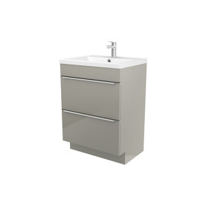 Meuble sous vasque à poser taupe Imandra L.60 x H.82 x P.45 cm